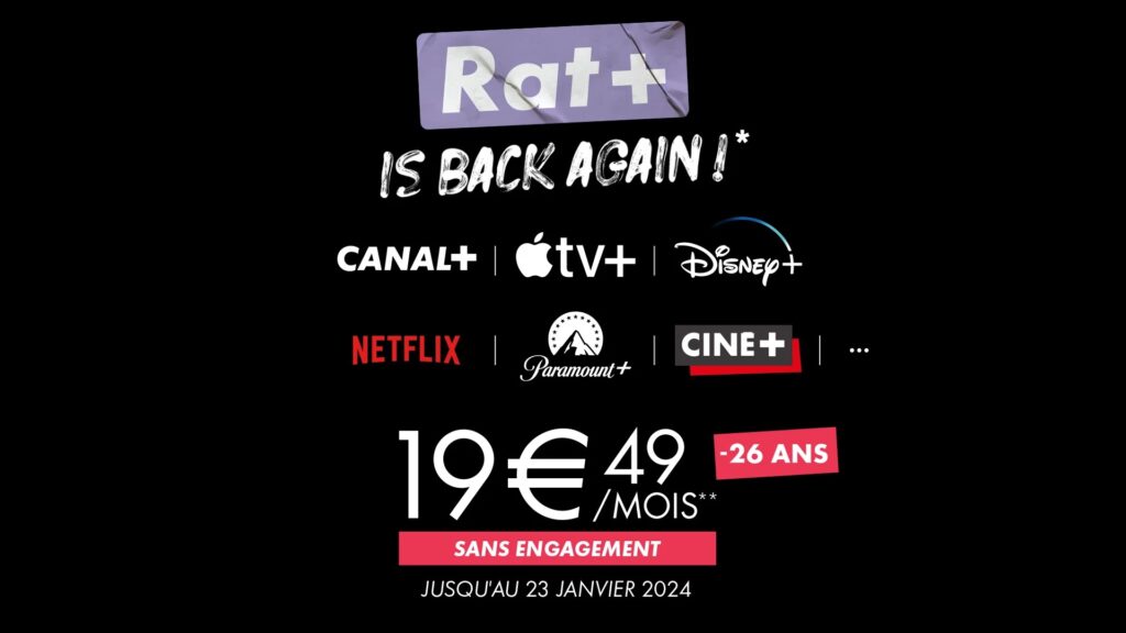 image promotionnelle de l'offre rat+ de canal+